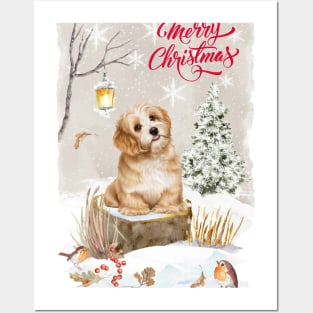 Lhasa Apso Merry Christmas Santa Dog Posters and Art